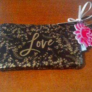 Papaya  change purse,black and gold
